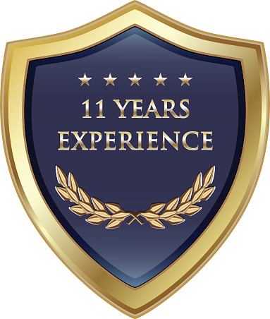 Eleven years experience gold shield with five stars.